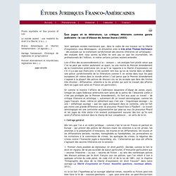 Les juges et la littérature. La critique littéraire comme genre judiciaire : le cas d'Ulysse de James Joyce (1933) - Droit américain France