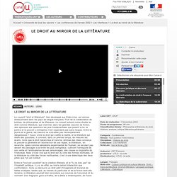 Le droit au miroir de la littérature