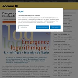 Émergence logarithmique : la « mirifique » invention de Napier