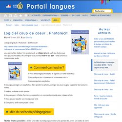 Logiciel coup de coeur : Photorécit