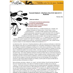 Malfini : Foucault déplacé : réécriture chez E.W. Said et V.Y. Mudimbe