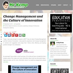 Change Management and the Culture of Innovation
