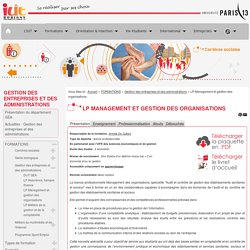 LP Management et gestion des organisations - IUT de Bobigny