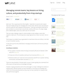 Managing remote teams: key lessons on hiring, culture, and productivity from 4 top startups