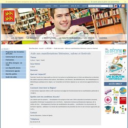 Aide aux manifestations littéraires, salons et festivals - Guide des aides - LA REGION +