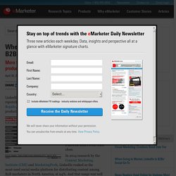 When Going to Market, LinkedIn Is B2Bs' Social Go-To