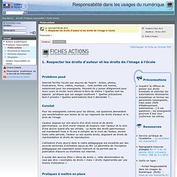 Fiches actions - Responsabilité dans les usages du numérique