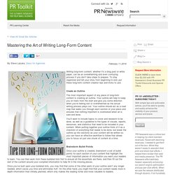 4 Steps for Writing Long-Form Content