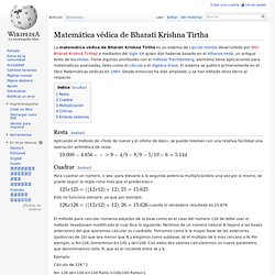 Matemática védica de Bharati Krishna Tirtha