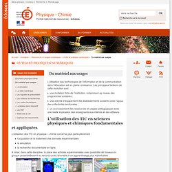 Du matériel aux usages - Physique-Chimie - Éduscol