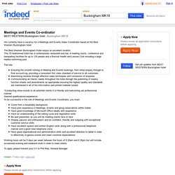 Meetings and Events Co-ordinator job - BEST WESTERN Buckingham hotel - Buckingham MK18