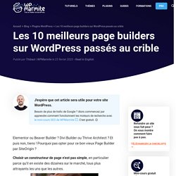 Les 9 meilleurs page builders sur WordPress en 2020 - WPMarmite