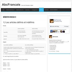 Mémentos niveau A1 - AbcFrancais