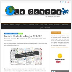Mémos étude de la langue