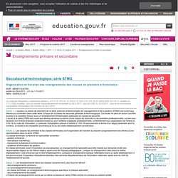 Organisation en Première et Terminale