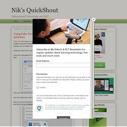 Using Fake Text Messages to Create Learning Activities