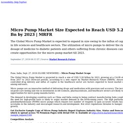 Micro Pump Market Size Expected to Reach USD 5.28 Bn by