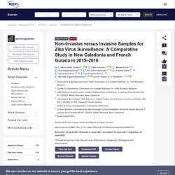 Non-Invasive versus Invasive Samples for Zika Virus Surveillance: A Comparative Study in New Caledonia and French Guiana in 2015–2016
