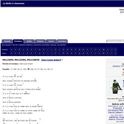 Milliers, Millions, Milliards - Jean-Louis Aubert