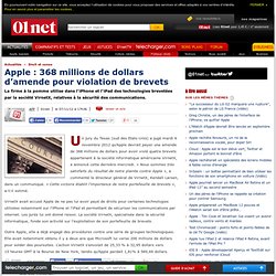 Apple : 368 millions de dollars damende pour violation de brevets