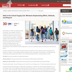 School Supply List: Mindsets Emphasizing Effort, Attitude, and Respect