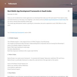 Best Mobile App Development Frameworks in Saudi Arabia