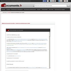 Modele : contrat de commission pour vendre