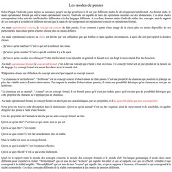 modes de penser