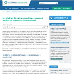 Les chaînes de valeur mondiales, nouveau modèle du commerce international