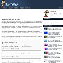Monitor All SQL Queries in MySQL