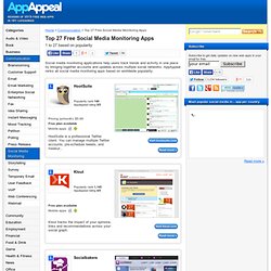 Top 27 Free Social Media Monitoring Apps - 1 to 27 based on popularity