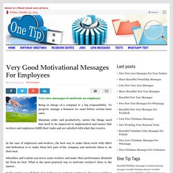 Very Good Motivational Messages For Employees