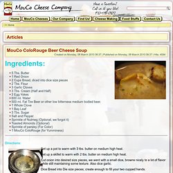 Cheese Company - MouCo ColoRouge Beer Cheese Soup - MouCo Cheese Company