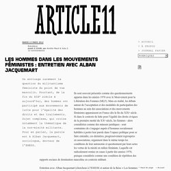 Les hommes dans les mouvements féministes : entretien avec Alban Jacquemart - Amélie Macé & Julia Z.