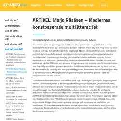 Mediernas konstbaserade multilitteracitet – Mediekonst fostrar! (Klicka på bilden för att öppna filen!)