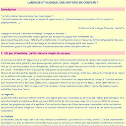 Musique et langage: une histoire de cerveau ?