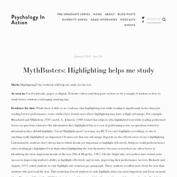 MythBusters: Highlighting helps me study — Psychology In Action