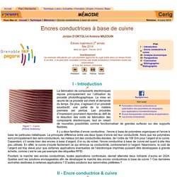 Encre conductrice, cuivre, nanoparticule, électronique imprimée, RFID, OLED, batterie, pile