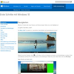 Neue Funktionen von Windows 10 - Windows-Hilfe