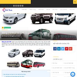 Bảng giá thuê xe ô tô Quy Nhơn giá rẻ nhất 2020