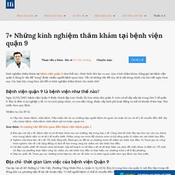 7+ Những kinh nghiệm thăm khám tại bệnh viện quận 9