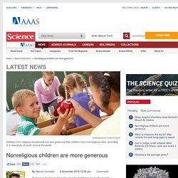 Nonreligious children are more generous