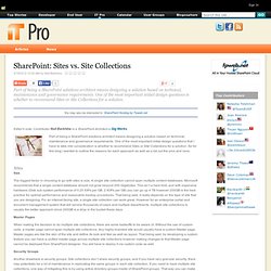 Sites vs. Site Collections