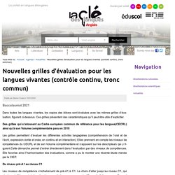 Nouvelles grilles d'évaluation pour les langues vivantes (contrôle continu, tronc commun)