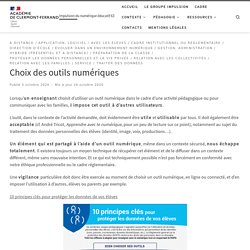 Choix des outils numériques – Impulsion du numérique éducatif 63