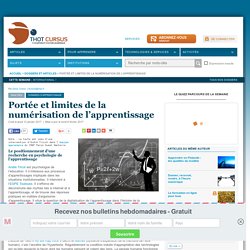 Portée et limites de la numérisation de l’apprentissage