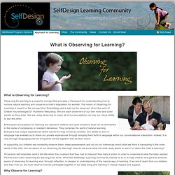 What is Observing for Learning? : K-9 Learning Community