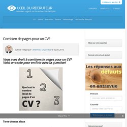 Combien de pages pour un CV?