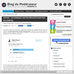 Officiel : les sondages Twitter déployés pour tous les comptes