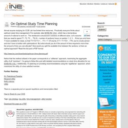 On Optimal Study Time Planning